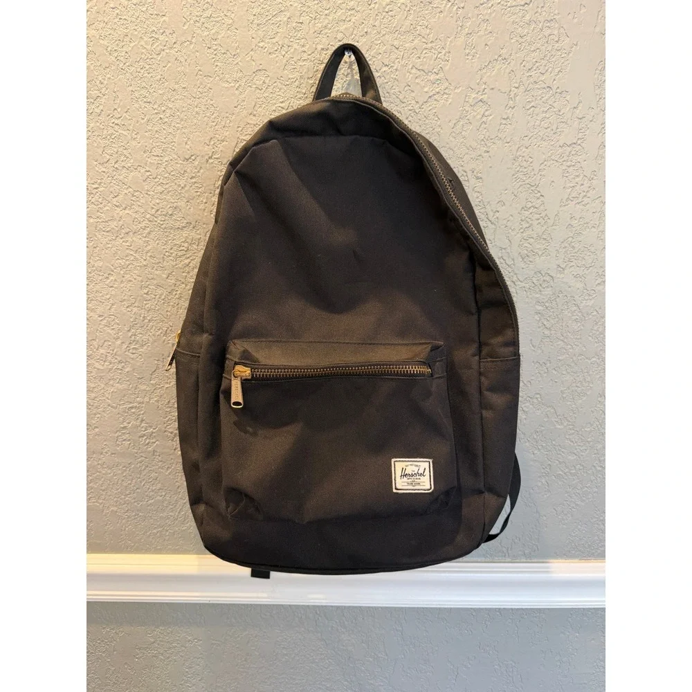 Herschel‎ Supply Co Classic Backpack Navy Blue Striped Lining Brass Zipper